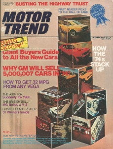 MOTOR TREND 1973 OCT - LAGUNA, MGB V8, TITAN, CIVIC